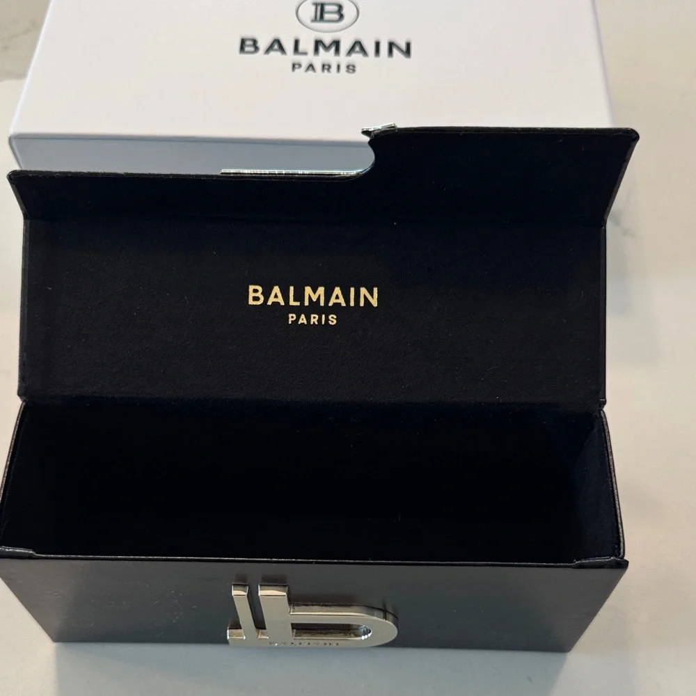 Balmain Black Sunglasses  Case with Silver Logo